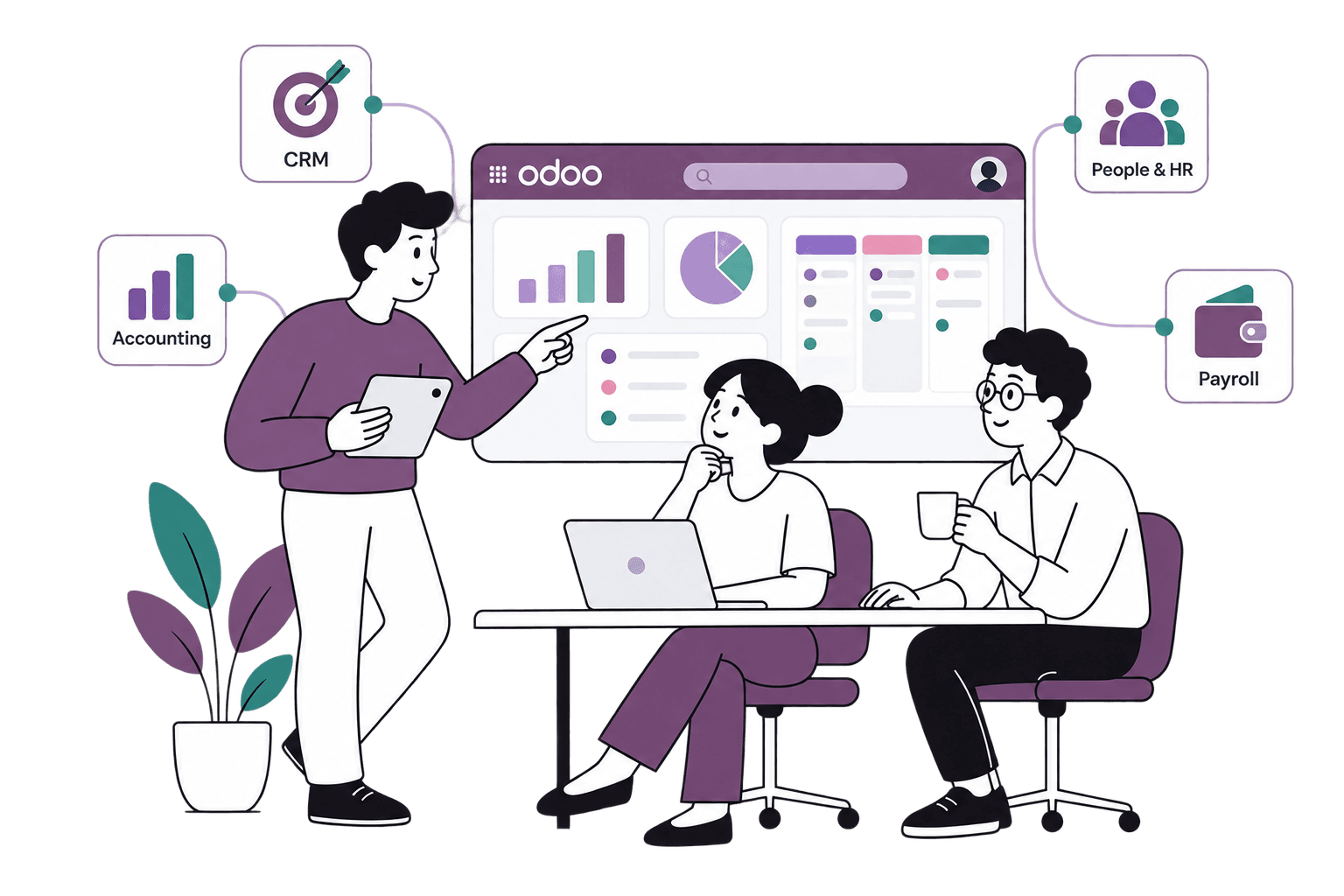 Odoo business operations illustration