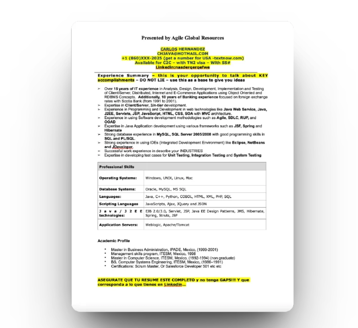 AGR Resume Template